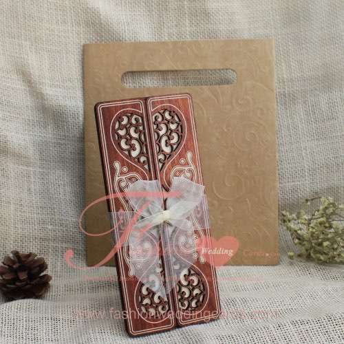 Unique Laser Cut Wood Wedding Invitations Printing